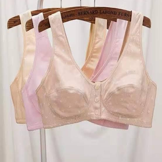 Premium Front-Open Non-Padded Bra with Buttons