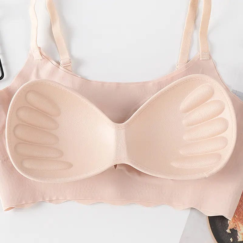 Seamless and pushup" and "beautiful back" bras.